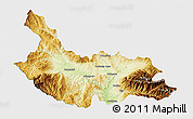 Physical 3D Map of Kjustendil, single color outside