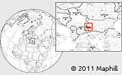 Blank Location Map of Kjustendil