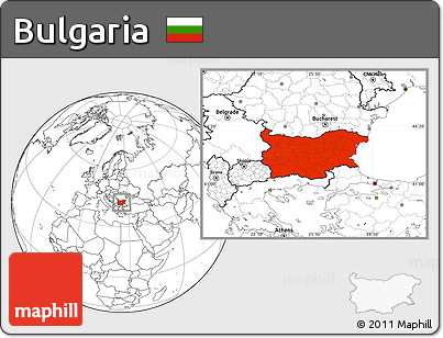 Blank Location Map of Bulgaria