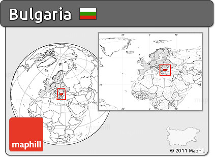 Blank Location Map of Bulgaria, highlighted continent, within the entire continent