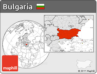 Blank Location Map of Bulgaria, highlighted continent