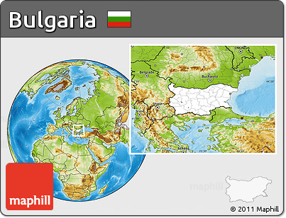 Blank Location Map of Bulgaria, physical outside