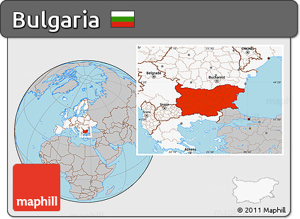 Gray Location Map of Bulgaria, highlighted continent