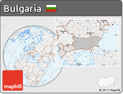 Gray Location Map of Bulgaria, lighten