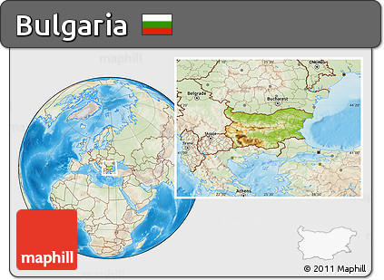 Physical Location Map of Bulgaria, lighten, land only