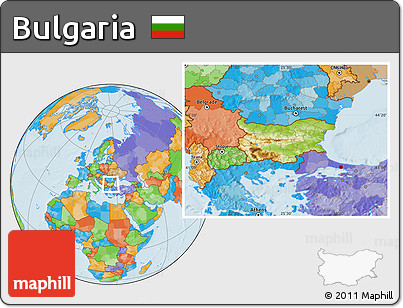 Physical Location Map of Bulgaria, political outside