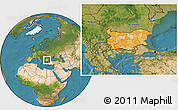 Political Location Map of Bulgaria, satellite outside