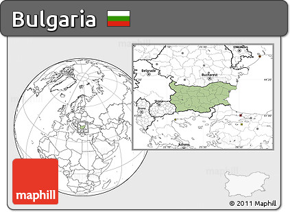 Savanna Style Location Map of Bulgaria, blank outside