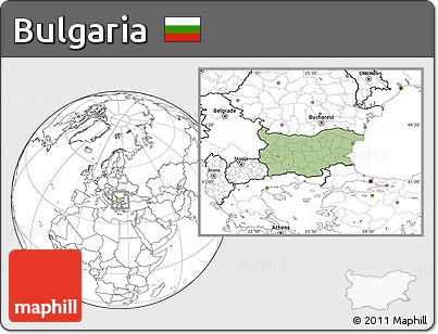 Savanna Style Location Map of Bulgaria, blank outside