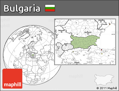 Savanna Style Location Map of Bulgaria, blank outside
