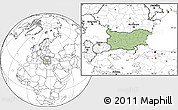 Savanna Style Location Map of Bulgaria, blank outside