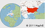Savanna Style Location Map of Bulgaria, highlighted continent