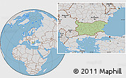 Savanna Style Location Map of Bulgaria, lighten, desaturated, land only