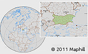 Savanna Style Location Map of Bulgaria, lighten, desaturated
