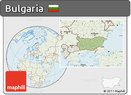 Savanna Style Location Map of Bulgaria, lighten