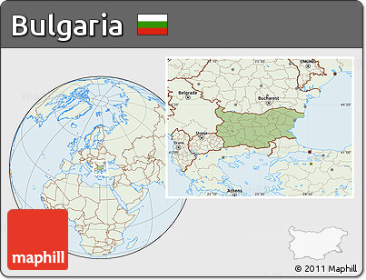 Savanna Style Location Map of Bulgaria, lighten