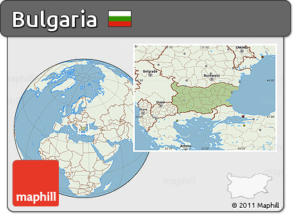 Savanna Style Location Map of Bulgaria, lighten, land only