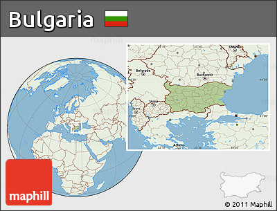 Savanna Style Location Map of Bulgaria, lighten, land only