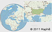 Savanna Style Location Map of Bulgaria, lighten, land only