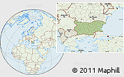 Savanna Style Location Map of Bulgaria, lighten