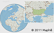Savanna Style Location Map of Bulgaria, lighten, semi-desaturated, land only