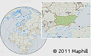 Savanna Style Location Map of Bulgaria, lighten, semi-desaturated