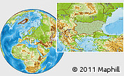 Savanna Style Location Map of Bulgaria, physical outside