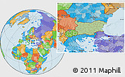Savanna Style Location Map of Bulgaria, political outside