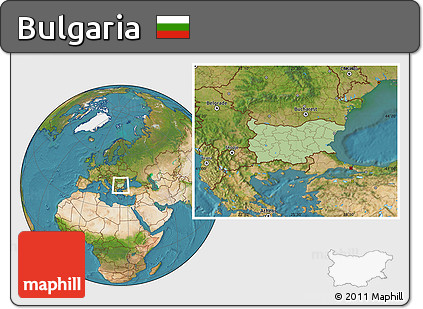 Savanna Style Location Map of Bulgaria, satellite outside