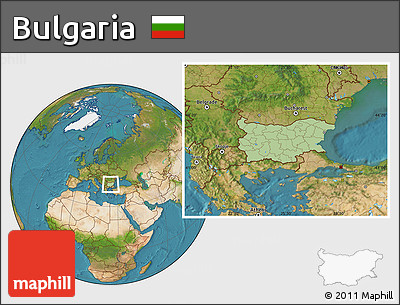 Savanna Style Location Map of Bulgaria, satellite outside