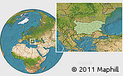 Savanna Style Location Map of Bulgaria, satellite outside