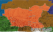 Political 3D Map of Lovec, darken
