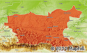 Political 3D Map of Lovec, physical outside