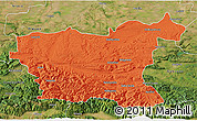 Political 3D Map of Lovec, satellite outside