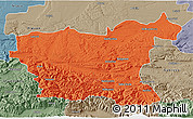 Political 3D Map of Lovec, semi-desaturated