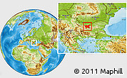 Physical Location Map of Lovec, within the entire country