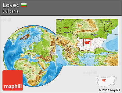 Physical Location Map of Lovec, highlighted country