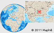 Shaded Relief Location Map of Lovec