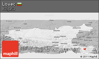 Gray Panoramic Map of Lovec