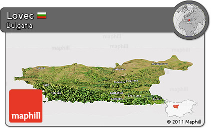 Satellite Panoramic Map of Lovec, cropped outside