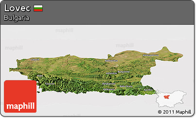 Satellite Panoramic Map of Lovec, cropped outside