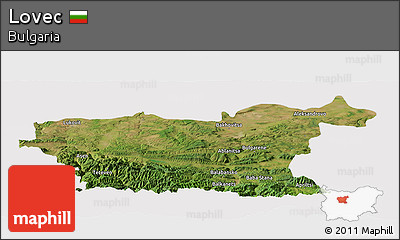 Satellite Panoramic Map of Lovec, cropped outside