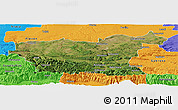 Satellite Panoramic Map of Lovec, political outside