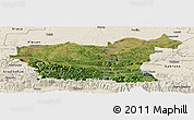 Satellite Panoramic Map of Lovec, shaded relief outside