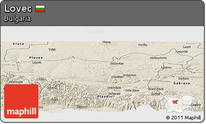 Shaded Relief Panoramic Map of Lovec