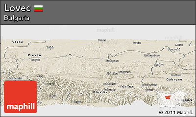Shaded Relief Panoramic Map of Lovec