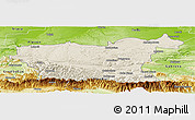 Shaded Relief Panoramic Map of Lovec, physical outside