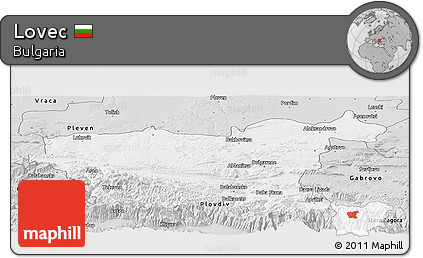 Silver Style Panoramic Map of Lovec