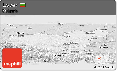 Silver Style Panoramic Map of Lovec