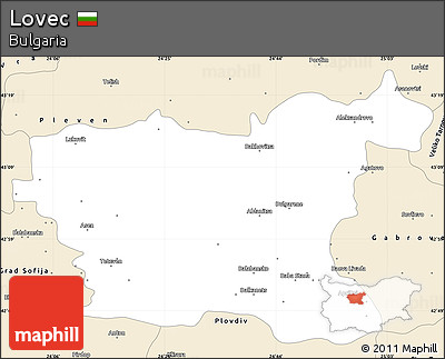 Classic Style Simple Map of Lovec